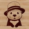 An illustration of a wild animal otter in a simple pose.