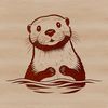 A close-up of a wild animal's face, specifically an otter, with its distinctive facial features.