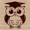 Adorable Bird Silhouette SVG A small owl with big round eyes and soft feathers perched on a branch, depicted as a high-quality vector graphic.