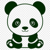 Panda Silhouette in Relaxing Pose A high-quality vector illustration of a panda in a relaxed pose.