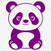Panda Bear in Nature SVG Illustration A black-and-white panda bear in a natural habitat, represented as a vector graphic.