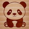 Wildlife Clip Art Panda Graphic A black and white illustration of a panda in its natural habitat.