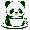 Free Panda Clip Art Vector A simple illustration of a wild animal, specifically a panda, suitable for vector design and cutting machine projects.