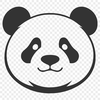 Simple Black and White Panda Line Drawing A simple line drawing of a panda bear in black and white.