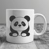 Close-up illustration of a cute giant panda bear in its natural habitat.