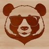 Stylish Panda SVG Design A black and white illustration of a panda wearing sunglasses, designed as vector art.