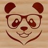 Playful Panda Silhouette A cartoon panda wearing glasses in a playful pose.