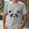 Cute Panda Illustration SVG A black and white illustration of a panda in a neutral background.