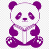 Wild Animal SVG Vector Art Illustration of a cute wild animal, a panda reading a book.