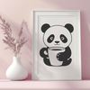 Cute Panda SVG Icon Simple vector graphic design featuring a cute panda animal character.