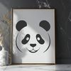 Beautiful Panda Clip Art Design A vector illustration of a giant panda bear in a natural habitat setting.