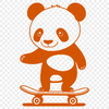 Wild Animal SVG Graphic Design A black and white illustration of a wild animal, specifically a panda, in a fun pose.
