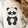 Vector Panda Wearing Cool Glasses A cartoon panda wearing sunglasses, a vector illustration suitable for graphic design projects.