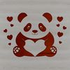 Cute Panda Clip Art A cute Asian black-and-white bear with love hearts surrounding it.