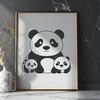 Cuddly Panda in the Wild A digital illustration of a cuddly panda bear in its natural habitat.