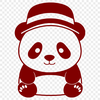 Cute Panda in a Hat Illustration An illustration of a panda wearing a hat in a simple design.