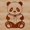 Panda Reading Time A cartoon illustration of a wild panda holding a book in its paws.