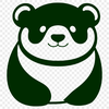 Asian Black and White Bear Design A simple illustration of a wild animal, an Asian black-and-white bear species, designed as vector art.