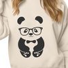 Vector Panda Clip Art Illustration A vector illustration of a panda wearing glasses, suitable for digital design and print.