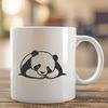 Cute Panda Silhouette Vector A cute, sleeping panda animal depicted in a vector format.