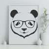 Cute Panda in Glasses A cute cartoon panda wearing glasses in a vector format.