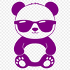 Cuteness Overload: Panda in Sunglasses A playful black-and-white panda wearing trendy sunglasses, suitable for various design applications.