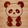 Giant Panda Clip Art Vector Image A black and white illustration of a giant panda sitting on its hind legs.