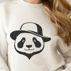 Cute Panda in a Charming Hat Illustration A stylized illustration of a wild panda wearing a hat, created in vector format.