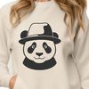 Panda in a Charming Hat A digital illustration of a panda wearing a hat, suitable for vector design and commercial use.