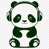 Panda Playlist A simple illustration of a panda wearing headphones in a playful pose.