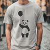 Playful Panda Vector Art A black-and-white illustration of a panda bear in a playful pose, suitable for various design purposes.