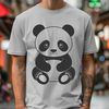 Wild Panda Portrait A close-up illustration of a wild panda's face, suitable for digital cutting and crafting.