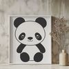 Beautiful Asian Animal SVG Clipart An SVG vector art design featuring a black and white panda animal.