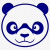 Free Panda Clipart Design High-quality vector illustration of a wild panda animal in black and white.