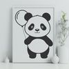 Wild Panda in Nature Scene Close-up illustration of a wild panda animal in a serene natural environment.