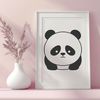Giant Panda Illustration in a Natural Habitat A cute illustration of a giant panda bear in a natural setting.