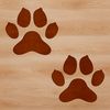 Adorable Animal Paw Print Graphic A single animal paw print with defined lines and details, suitable for clip art designs.