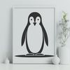 Black and White Icy Bird A black and white penguin standing on ice.
