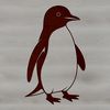 Penguin Clip Art for Designs A black and white illustration of a penguin in a standing position, suitable for graphic design projects.