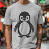 Vector Art of a Single Penguin Standing A single penguin standing on the ice, designed as vector art for easy editing.