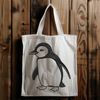 Free Black and White Bird SVG Art A black and white illustration of a penguin, a type of bird, in a vector format.