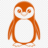 Penguin Standing on One Foot Clipart A simple illustration of a penguin standing on one foot with flippers by its side.