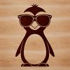 Penguin in Shades SVG Design A stylized illustration of a penguin wearing sunglasses, depicted in a vector format.
