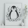 Beautiful Line-Drawn Penguin Design SVG A simple line-drawn penguin design, ideal for digital and commercial applications such as CSS templates and vector art files.