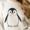 A single penguin standing on the ice, illustrated in vector format.