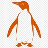 A vector graphic representation of a penguin in silhouette against a white background.