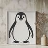 Simple Penguin Clipart Image A black and white penguin illustration.