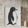 Cute Bird Outline SVG File An outline of a penguin figure used for crafting and design projects.