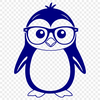Cute Penguin Silhouette in Vector Style A penguin wearing glasses depicted in vector format.