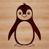 Beautiful Penguin SVG Design Template A black and white penguin silhouette in a vector format.
